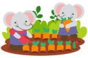 پیش‌نمایش فایل elephant-family-planting-carrot-together-5071210 از پک حیوانات بامزه