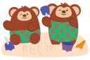 پیش‌نمایش فایل monkey-couple-enjoy-to-play-with-sand-on-beach-5071204 از پک حیوانات بامزه