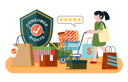 پیش‌نمایش فایل girl-giving-shopping-review-5255980 از پک روز حقوق مصرف‌کننده