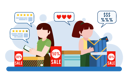 پیش‌نمایش فایل girls-using-consumer-rights-while-online-shopping-5255961 از پک روز حقوق مصرف‌کننده