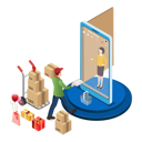 پیش‌نمایش فایل door-to-door-delivery-5329193 از پک ایزومتریک