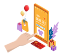 پیش‌نمایش فایل mobile-shopping-sale-5329196 از پک ایزومتریک