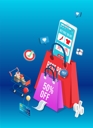 پیش‌نمایش فایل mobile-shopping-offer-5329237 از پک صفحه فرود