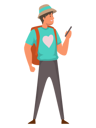 پیش‌نمایش فایل male-tourist-with-backpack-holding-phone-5527271 از پک حرفه