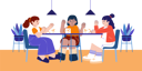 پیش‌نمایش فایل friends-sitting-together-at-cafe-5527162 از پک فعالیت کودکان