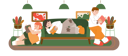 پیش‌نمایش فایل group-of-friends-reading-books-at-home-5527167 از پک فعالیت کودکان
