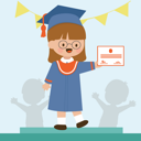 پیش‌نمایش فایل graduate-little-girl-receives-certificate-5527303 از پک فعالیت کودکان