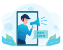 پیش‌نمایش فایل man-posting-on-social-media-5713186 از پک چت با گوشی هوشمند