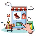 پیش‌نمایش فایل mobile-shopping-app-5718950 از پک خرید آنلاین