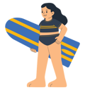 پیش‌نمایش فایل girl-holding-surfboard-5719496 از پک تابستان کودکان