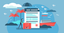 پیش‌نمایش فایل travel-insurance-vector-illustration-with-stylized-tourist-and-agreement-2080931 از پک کسب و کار
