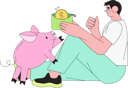 پیش‌نمایش فایل man-with-piggybank-analyze-personal-budget-10139168 از پک پول