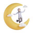 پیش‌نمایش فایل muslim-woman-flying-on-crescent-moon-8048111 از پک کارمند زن مسلمان