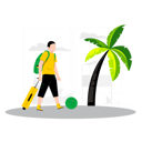 پیش‌نمایش فایل man-walking-with-luggage-at-beach-6329083 از پک تعطیلات سفر