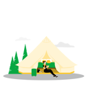پیش‌نمایش فایل woman-reading-book-inside-tent-6329077 از پک تعطیلات سفر