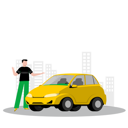 پیش‌نمایش فایل man-complimenting-car-6570849 از پک وسایل نقلیه حمل و نقل