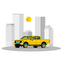 پیش‌نمایش فایل stylish-pickup-truck-in-the-city-6570837 از پک وسایل نقلیه حمل و نقل