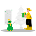 پیش‌نمایش فایل elf-boy-holding-christmas-present-7265842 از پک کریسمس