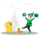 پیش‌نمایش فایل elf-with-christmas-gift-7265828 از پک کریسمس