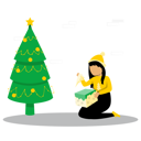 پیش‌نمایش فایل girl-opening-christmas-gift-near-christmas-tree-7265858 از پک کریسمس