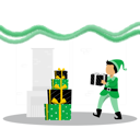 پیش‌نمایش فایل little-elf-holding-christmas-gift-7265832 از پک کریسمس