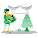 پیش‌نمایش فایل little-elf-with-christmas-gift-7265829 از پک کریسمس