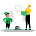 پیش‌نمایش فایل man-and-elf-holding-christmas-gift-7265831 از پک کریسمس