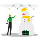 پیش‌نمایش فایل man-with-snowman-7265849 از پک کریسمس