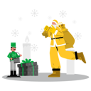 پیش‌نمایش فایل santa-distributing-gifts-7265821 از پک کریسمس