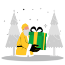 پیش‌نمایش فایل santa-holding-christmas-present-7265844 از پک کریسمس