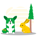 پیش‌نمایش فایل dog-and-bunni-7984139 از پک حیوانات خانگی | جانوران | توله سگ