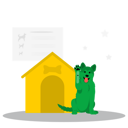 پیش‌نمایش فایل dog-sitting-near-house-7984138 از پک حیوانات خانگی | جانوران | توله سگ