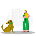 پیش‌نمایش فایل woman-teaching-to-dog-7984135 از پک حیوانات خانگی | جانوران | توله سگ