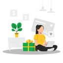 پیش‌نمایش فایل girl-doing-online-shopping-8735470 از پک خرید آنلاین