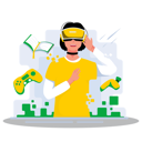 پیش‌نمایش فایل girl-is-enjoying-virtual-reality-technology-10141399 از پک متاورس