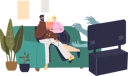 پیش‌نمایش فایل couple-watching-horror-movie-at-home-4930727 از پک سرگرمی