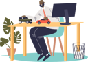 پیش‌نمایش فایل man-play-with-toy-car-at-workplace-4930736 از پک سرگرمی