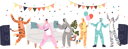 پیش‌نمایش فایل pajama-party-with-people-dressed-in-kigurumi-dance-together-4930739 از پک سرگرمی