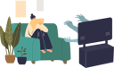 پیش‌نمایش فایل scared-woman-watching-horror-movie-at-home-4930726 از پک سرگرمی