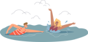 پیش‌نمایش فایل beach-lifeguard-swimming-towards-woman-drowning-in-sea-4931200 از پک فضای باز