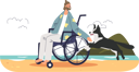پیش‌نمایش فایل disabled-man-on-wheelchair-playing-with-dog-4931204 از پک فضای باز