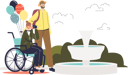 پیش‌نمایش فایل male-tourist-helping-woman-on-wheelchair-4931206 از پک فضای باز