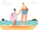 پیش‌نمایش فایل mother-and-daughter-on-beach-4931226 از پک فضای باز