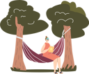 پیش‌نمایش فایل woman-sitting-in-hammock-and-reading-book-outdoors-in-garden-4931221 از پک فضای باز