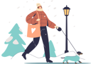 پیش‌نمایش فایل woman-walking-with-dog-in-warm-coat-in-winter-park-4931232 از پک فضای باز
