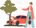 پیش‌نمایش فایل car-crashed-into-tree-and-female-driver-calling-to-insurance-service-4931793 از پک حمل و نقل