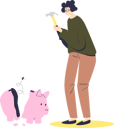 پیش‌نمایش فایل woman-braking-empty-piggy-bank-4930488 از پک کسب و کار