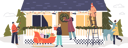 پیش‌نمایش فایل big-family-decorating-house-for-christmas-with-garland-wreath-reindeer-and-santa-sleigh-outdoors-4930810 از پک تعطیلات