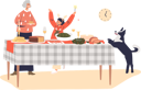پیش‌نمایش فایل grandmother-and-kid-girl-serving-table-for-christmas-4930827 از پک تعطیلات