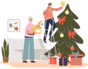 پیش‌نمایش فایل grandmother-decorating-christmas-tree-together-with-grandson-hanging-star-to-pine-top-4930817 از پک تعطیلات